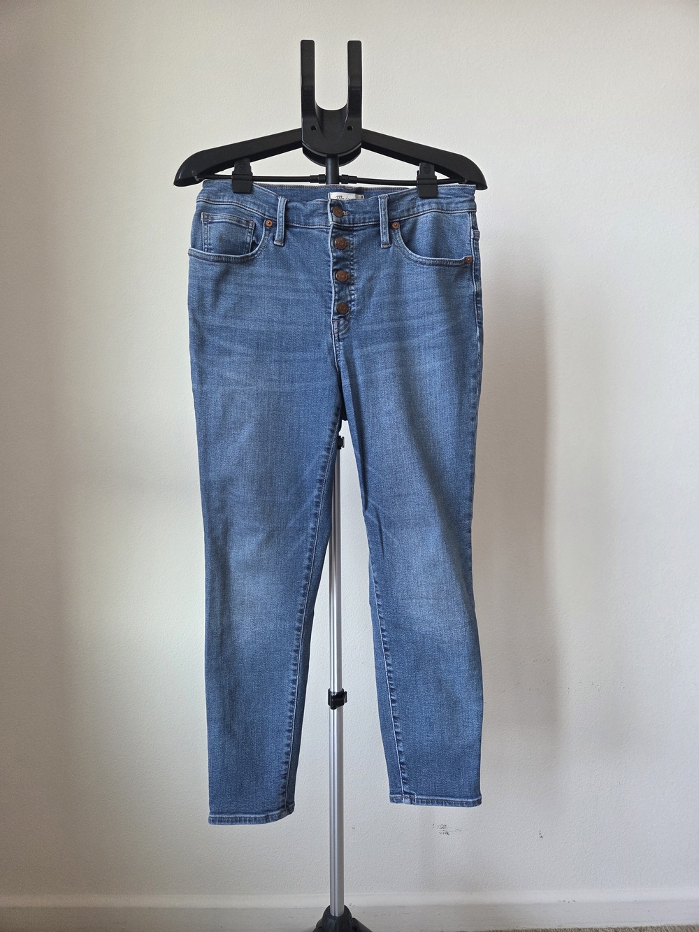 Madewell 9" Mid-Rise Skinny Crop Jeans Button Fly Size 31